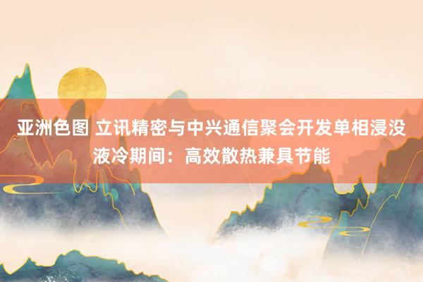 亚洲色图 立讯精密与中兴通信聚会开发单相浸没液冷期间：高效散热兼具节能