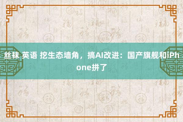 丝袜 英语 挖生态墙角，搞AI改进：国产旗舰和iPhone拼了