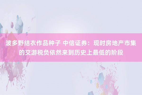 波多野结衣作品种子 中信证券：现时房地产市集的交游税负依然来到历史上最低的阶段