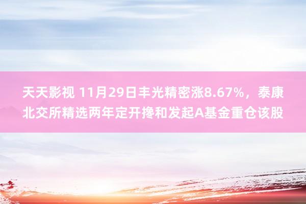 天天影视 11月29日丰光精密涨8.67%，泰康北交所精选两年定开搀和发起A基金重仓该股