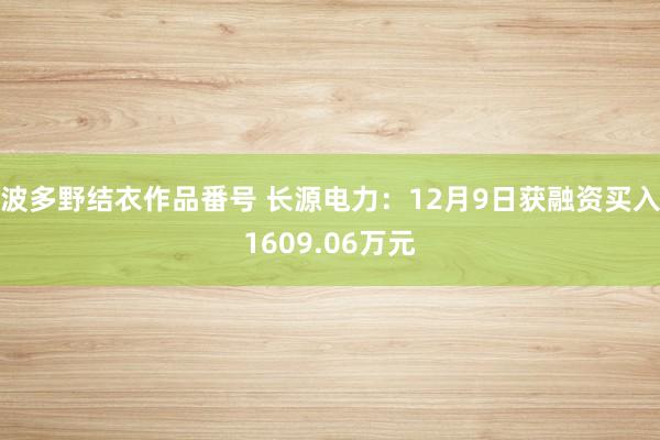 波多野结衣作品番号 长源电力：12月9日获融资买入1609.06万元