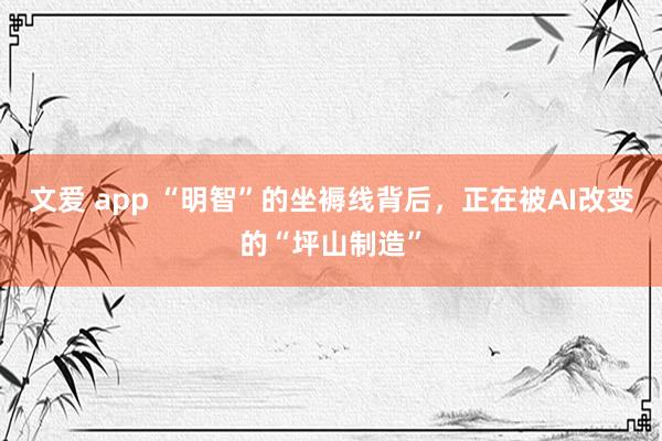 文爱 app “明智”的坐褥线背后，正在被AI改变的“坪山制造”