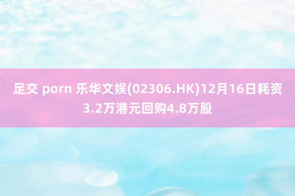 足交 porn 乐华文娱(02306.HK)12月16日耗资3.2万港元回购4.8万股
