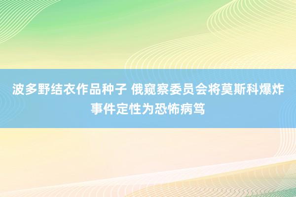 波多野结衣作品种子 俄窥察委员会将莫斯科爆炸事件定性为恐怖病笃