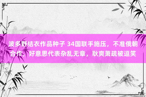 波多野结衣作品种子 34国联手施压，不准俄朝合作，好意思代表杂乱无章，耿爽萧疏被逗笑