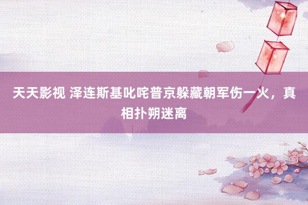 天天影视 泽连斯基叱咤普京躲藏朝军伤一火，真相扑朔迷离