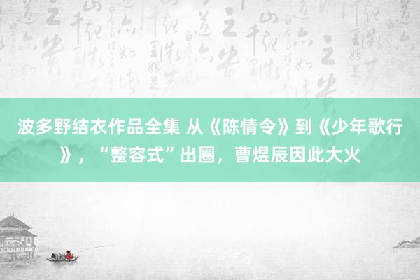 波多野结衣作品全集 从《陈情令》到《少年歌行》，“整容式”出圈，曹煜辰因此大火