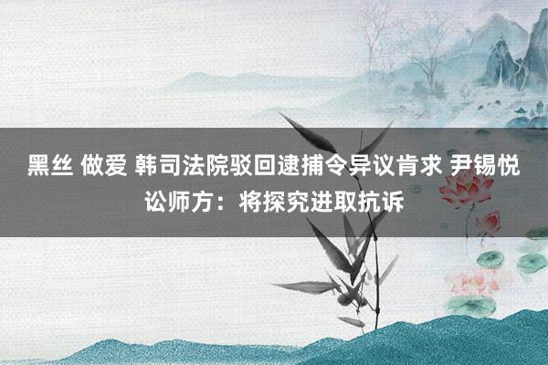 黑丝 做爱 韩司法院驳回逮捕令异议肯求 尹锡悦讼师方：将探究进取抗诉