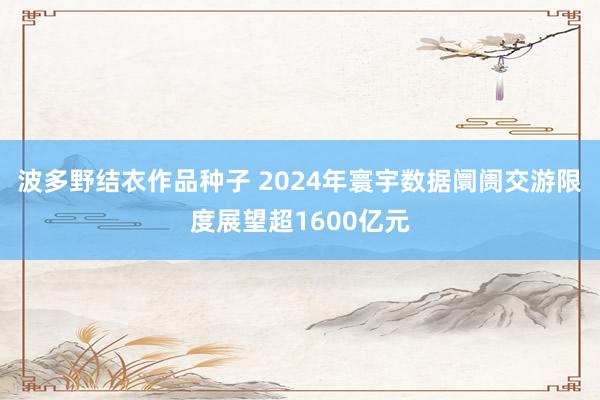 波多野结衣作品种子 2024年寰宇数据阛阓交游限度展望超1600亿元