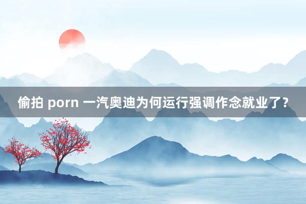 偷拍 porn 一汽奥迪为何运行强调作念就业了？