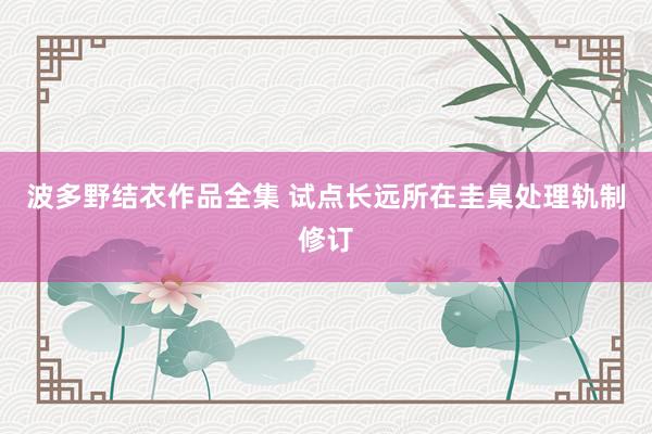 波多野结衣作品全集 试点长远所在圭臬处理轨制修订