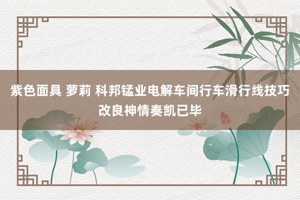 紫色面具 萝莉 科邦锰业电解车间行车滑行线技巧改良神情奏凯已毕