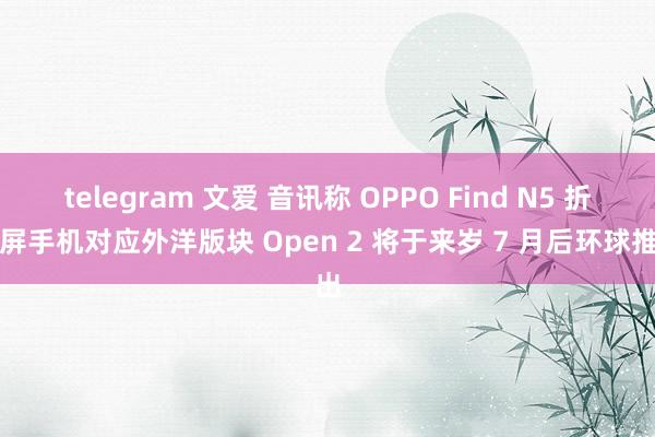 telegram 文爱 音讯称 OPPO Find N5 折叠屏手机对应外洋版块 Open 2 将于来岁 7 月后环球推出