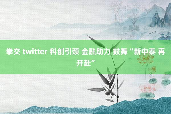 拳交 twitter 科创引颈 金融助力 鼓舞“新中泰 再开赴”