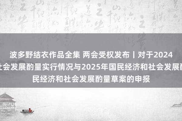 波多野结衣作品全集 两会受权发布丨对于2024年国民经济和社会发展酌量实行情况与2025年国民经济和社会发展酌量草案的申报