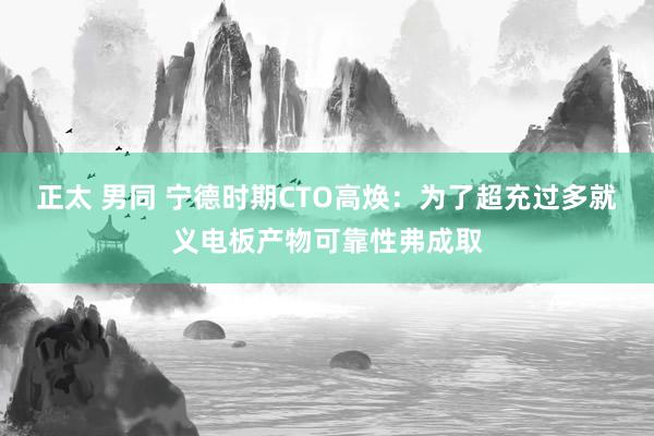 正太 男同 宁德时期CTO高焕：为了超充过多就义电板产物可靠性弗成取