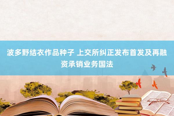 波多野结衣作品种子 上交所纠正发布首发及再融资承销业务国法
