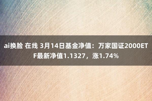 ai换脸 在线 3月14日基金净值：万家国证2000ETF最新净值1.1327，涨1.74%