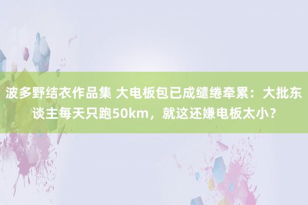 波多野结衣作品集 大电板包已成缱绻牵累：大批东谈主每天只跑50km，就这还嫌电板太小？