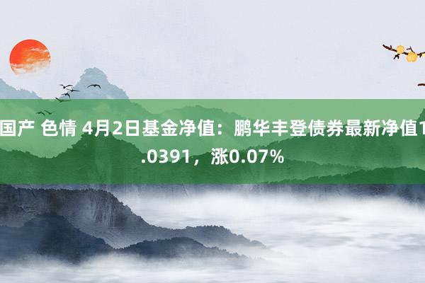 国产 色情 4月2日基金净值：鹏华丰登债券最新净值1.0391，涨0.07%