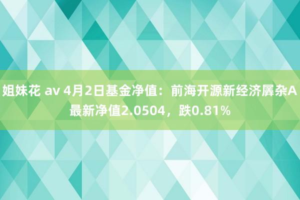姐妹花 av 4月2日基金净值：前海开源新经济羼杂A最新净值2.0504，跌0.81%