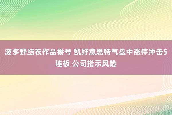 波多野结衣作品番号 凯好意思特气盘中涨停冲击5连板 公司指示风险