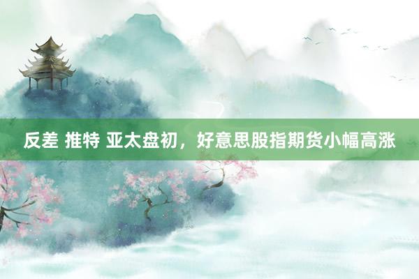反差 推特 亚太盘初，好意思股指期货小幅高涨