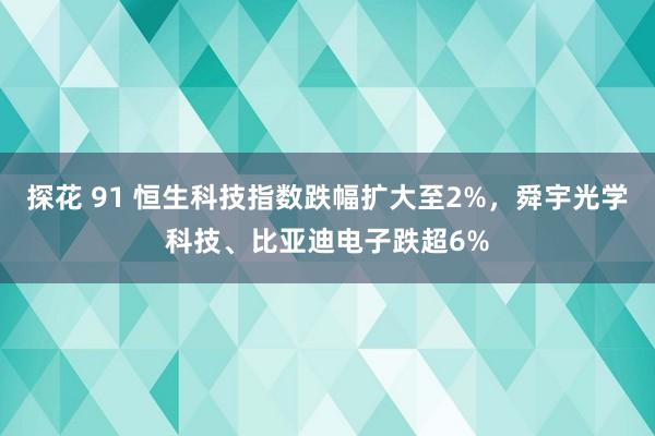 探花 91 恒生科技指数跌幅扩大至2%，舜宇光学科技、比亚迪电子跌超6%