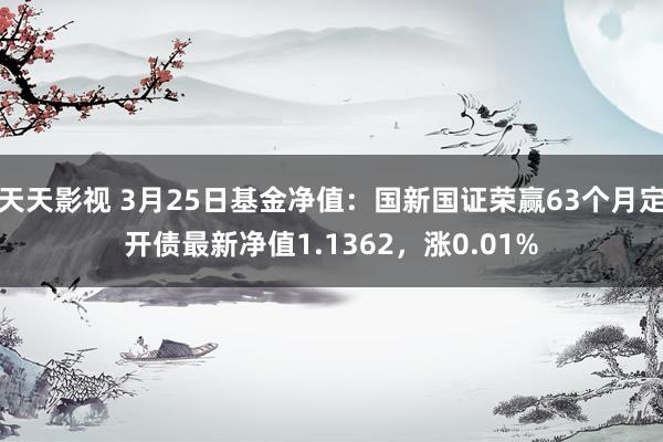 天天影视 3月25日基金净值：国新国证荣赢63个月定开债最新净值1.1362，涨0.01%