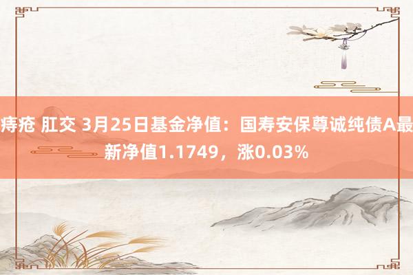 痔疮 肛交 3月25日基金净值：国寿安保尊诚纯债A最新净值1.1749，涨0.03%
