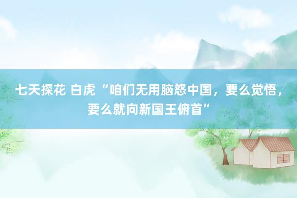 七天探花 白虎 “咱们无用脑怒中国，要么觉悟，要么就向新国王俯首”