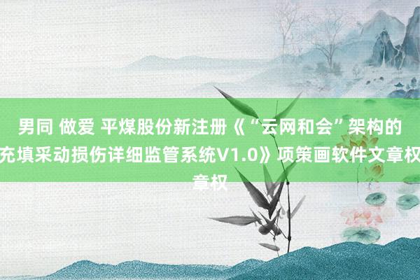 男同 做爱 平煤股份新注册《“云网和会”架构的充填采动损伤详细监管系统V1.0》项策画软件文章权
