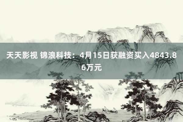 天天影视 锦浪科技：4月15日获融资买入4843.86万元