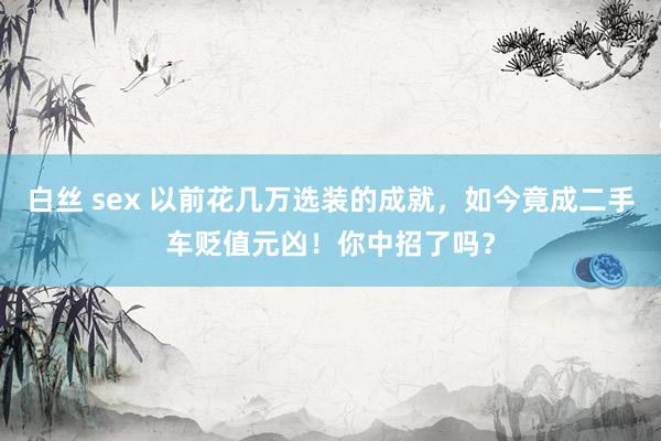 白丝 sex 以前花几万选装的成就，如今竟成二手车贬值元凶！你中招了吗？