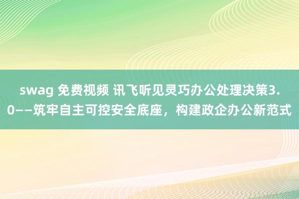 swag 免费视频 讯飞听见灵巧办公处理决策3.0——筑牢自主可控安全底座，构建政企办公新范式