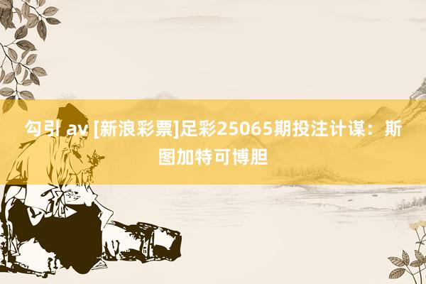 勾引 av [新浪彩票]足彩25065期投注计谋：斯图加特可博胆